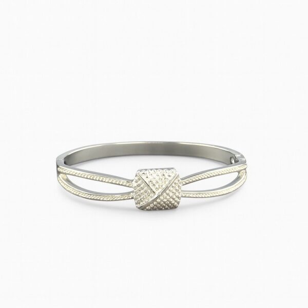 stylish silver kada bracelet