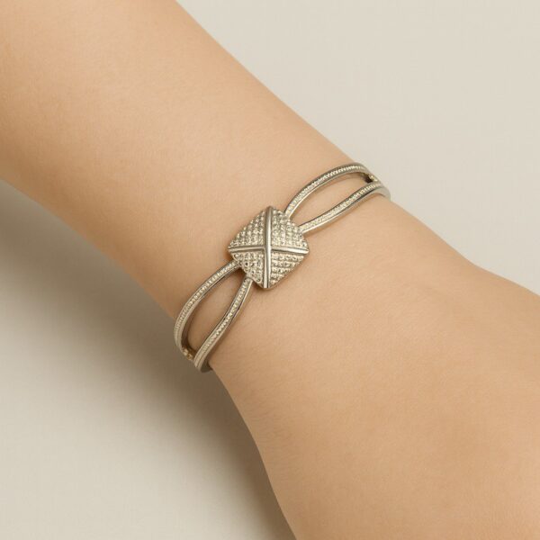 stylish silver kada bracelet