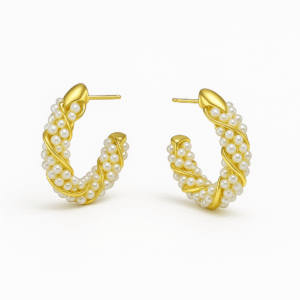 pearl studded earrings