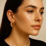 pink stone hoops