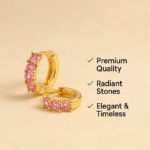 pink stone hoops