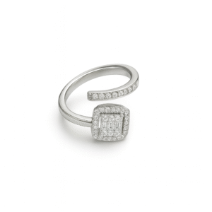 silver square ring