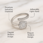 silver square ring