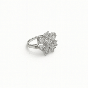 imported silver floral ring