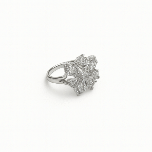 imported silver floral ring