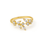 gold plated adjustable Leaf ring