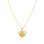 Gold Plated Rose Heart Necklace 24 cm Chain CZ Halo