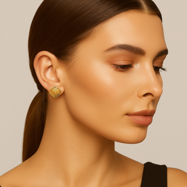 Golden Square Earrings