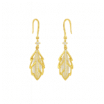 golden leaf drop earrings