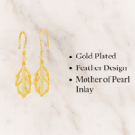 golden leaf drop earrings