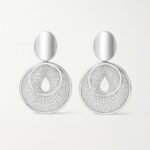 silver round drop earrings