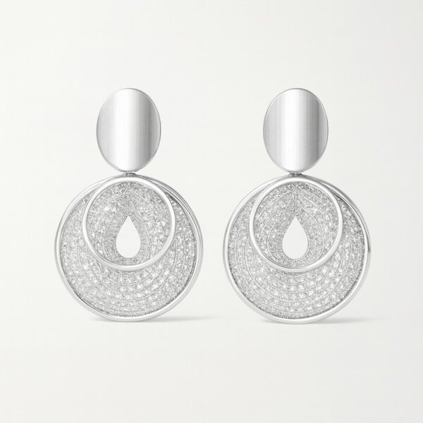 silver round drop earrings