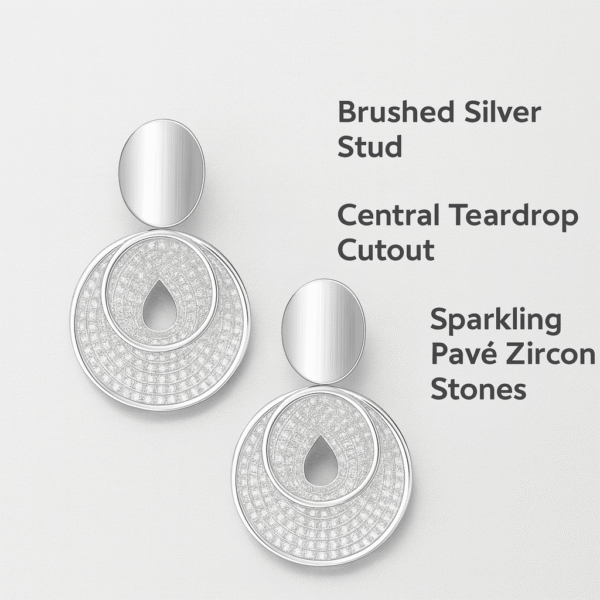 silver round drop earrings