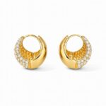 golden hoop earrings with crystals