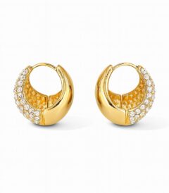 golden hoop earrings with crystals
