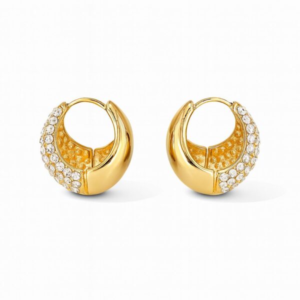 golden hoop earrings with crystals