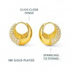 golden hoop earrings with crystals