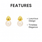 golden pearl stud earrings