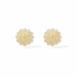 golden floral stud earrings