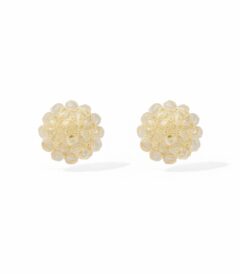 golden floral stud earrings