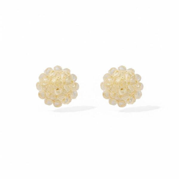 golden floral stud earrings
