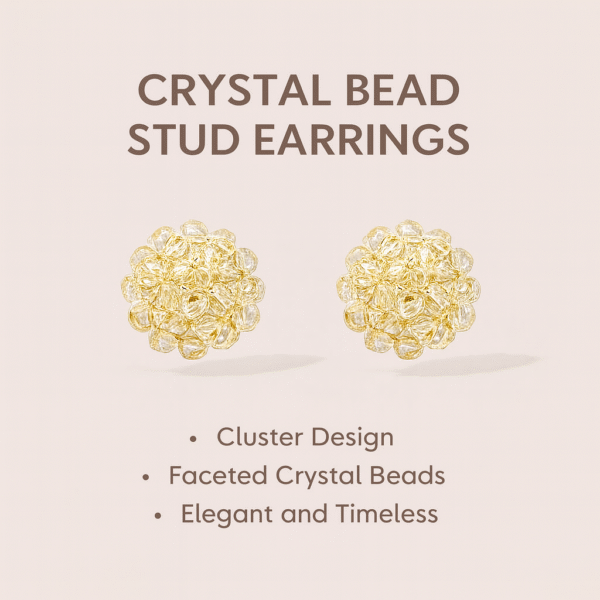 golden floral stud earrings