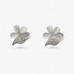 silver flower earrings for women