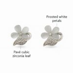 silver flower earrings for women