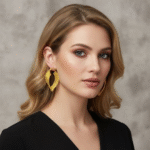 Gold Plated Layered Textured Hoop Earrings - Image 2