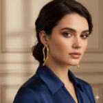 Abstract Wave Gold Drop Earrings