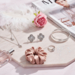 Silver Beaded Clover Stud Earrings Vintage Textured Quatrefoil - Image 3