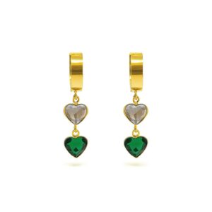 Jewelsland Dual Heart Drop Earrings