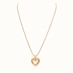 Gold Plated Multicolored CZ Heart Necklace 27 cm Chain