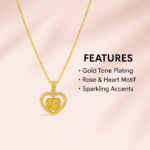 Rose Heart Pendant Chain