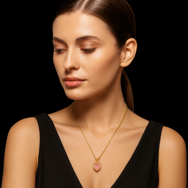 Jewelsland Pink Heart Pendant Chain