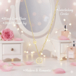 Interlocking Circles Gold Mixed Chain Necklace - Image 4