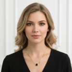 Black Square Gold Plated Snake Chain Necklace - Image 2