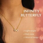 Infinity Butterfly Gold Plated Pendant Necklace - Image 4