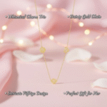 Multi-Charm Gold Station Necklace | Heart & Flower - Image 4