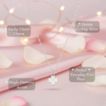 Four Leaf Clover Silver Plated Dainty Necklace - Image 4