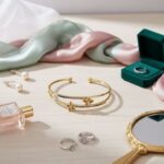 Korean Flower Double Band Gold Plated Bangle - Image 3