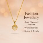 Pave CZ Ball Gold Plated Pendant Necklace - Image 4