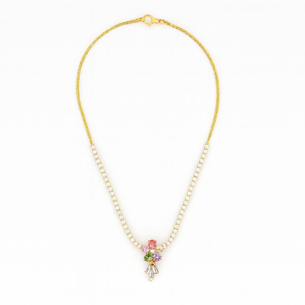 Multicolor Floral Pendant Necklace