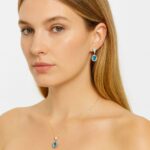 Blue Stone Teardrop Necklace Set