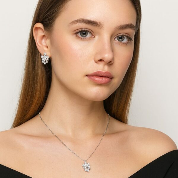 Floral Diamond-Cut Necklace Set