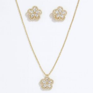 Gold Floral Necklace Set
