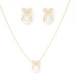 Jewelsland Pearl Bow Necklace Set