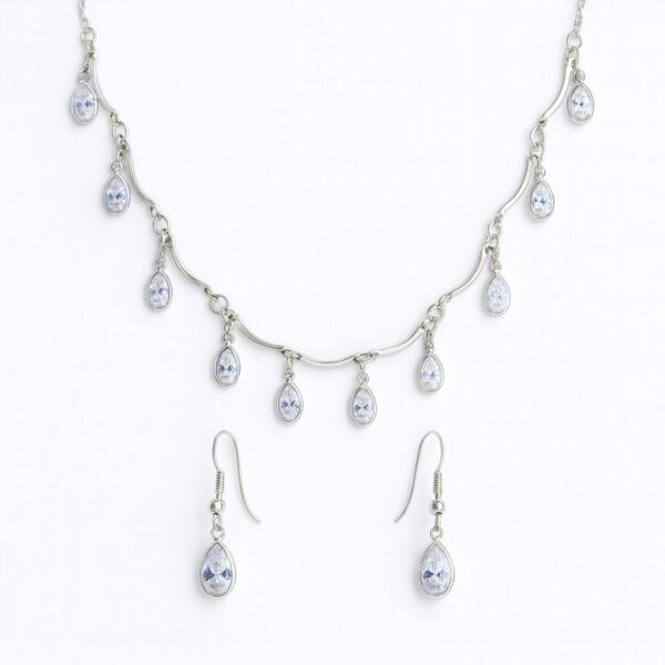 Silver Necklace and Earrings Set
