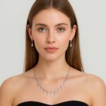 Silver Necklace and Earrings Set