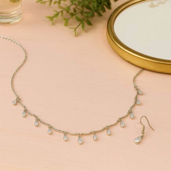 Silver Necklace and Earrings Set